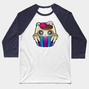 Cute Baby Owl Cupcake Baseball T-Shirt